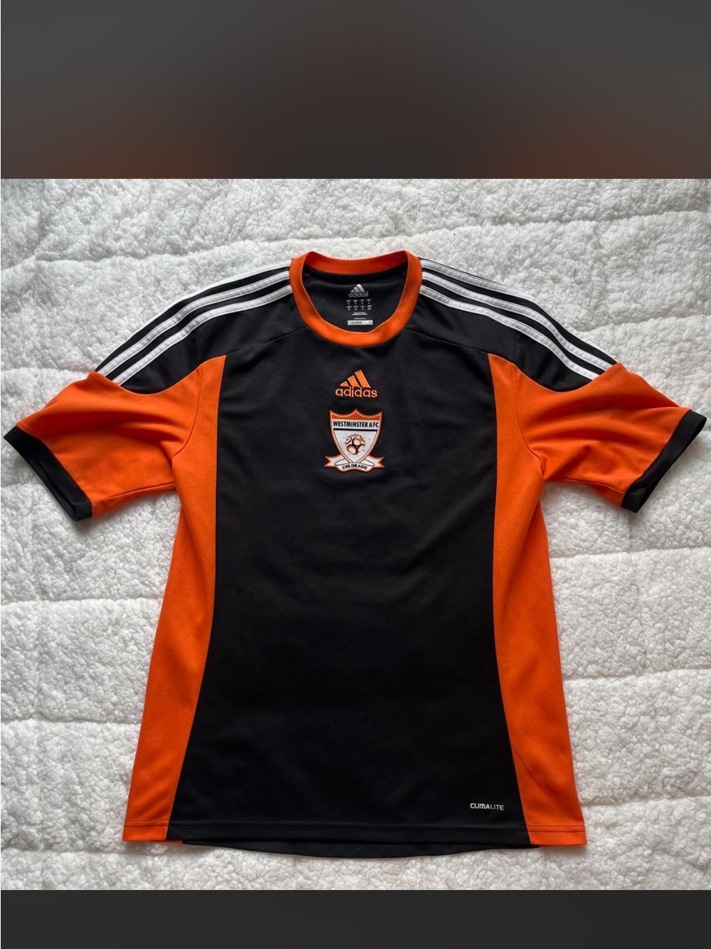 adidas Black & Orange Short Sleeve Soccer Jersey